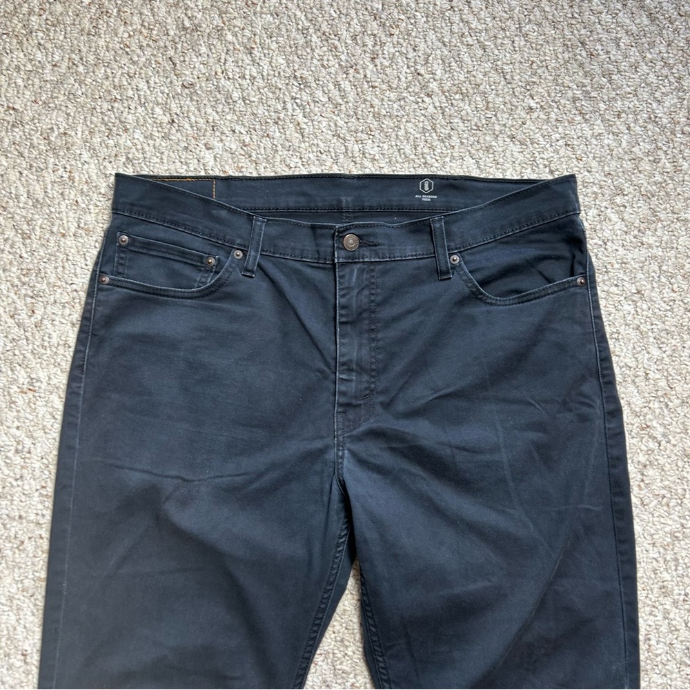 Levi's 511 All Weather Tech Straight Jeans Mens 38x32 W38 L32 Black Denim Faded - Picture 3 of 13